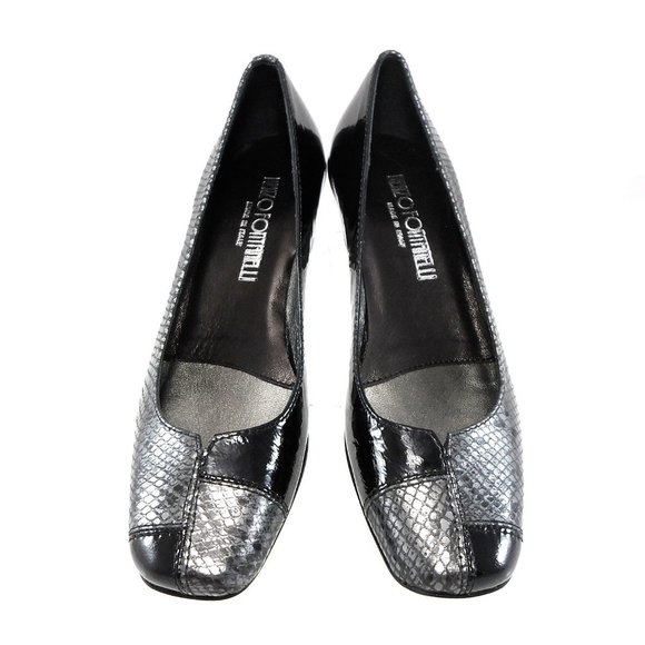 NIB$285 Renzo Fontanelli Italy Vanto Contrast Leather Slip-On Pump Low Heel Sz 4 - Picture 8 of 13